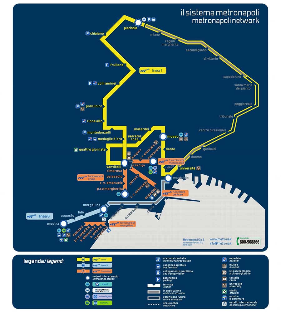 Metropolitana di Napoli - Mappa